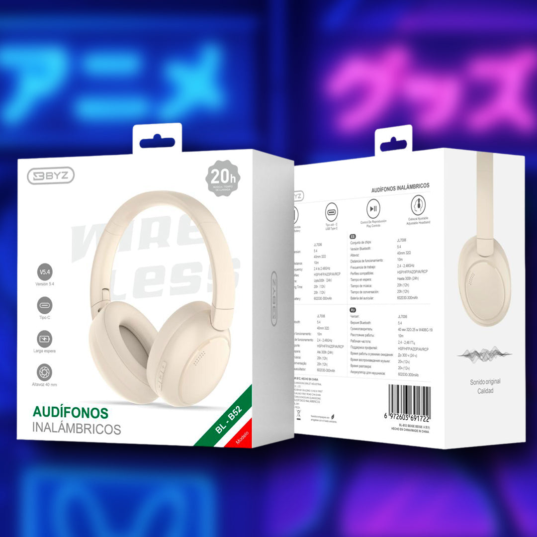 AUDÍFONOS BLUETOOTH BYZ BL-B52