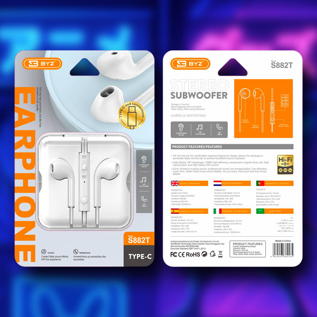 Audífonos Tipo C BYZ BL-S882c