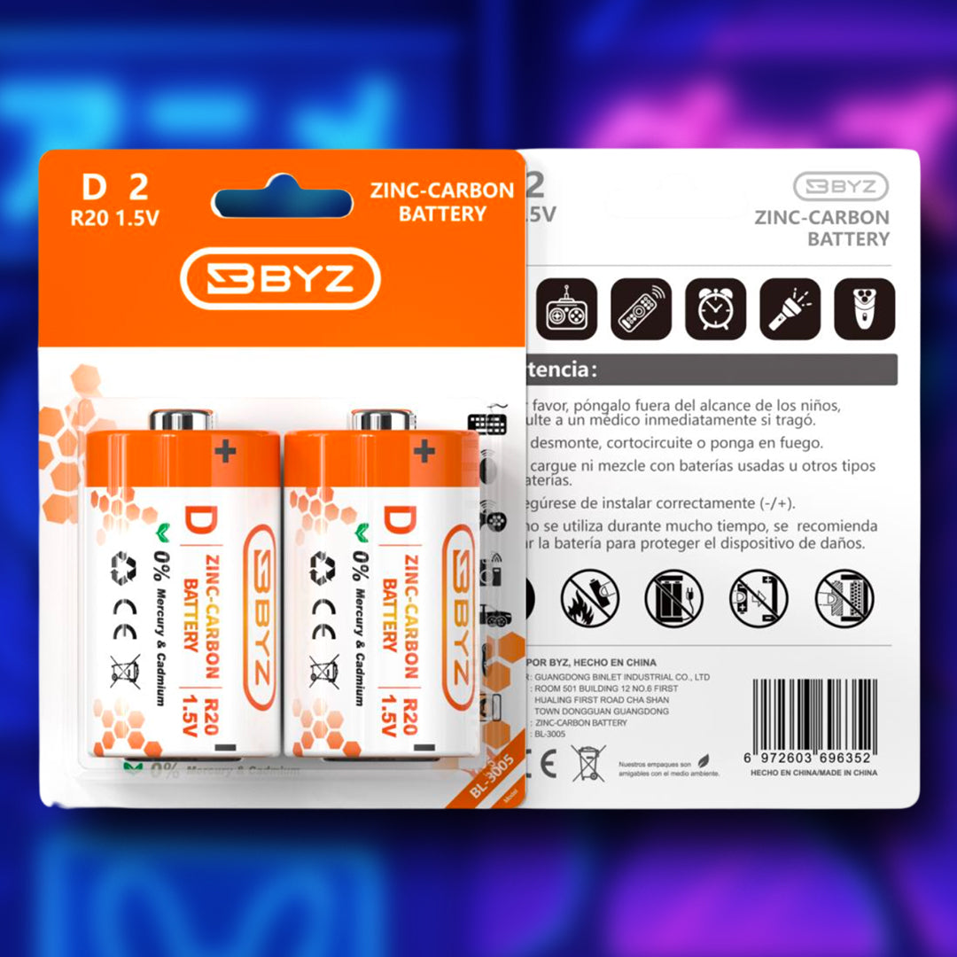 Baterías D 2Pack BYZ