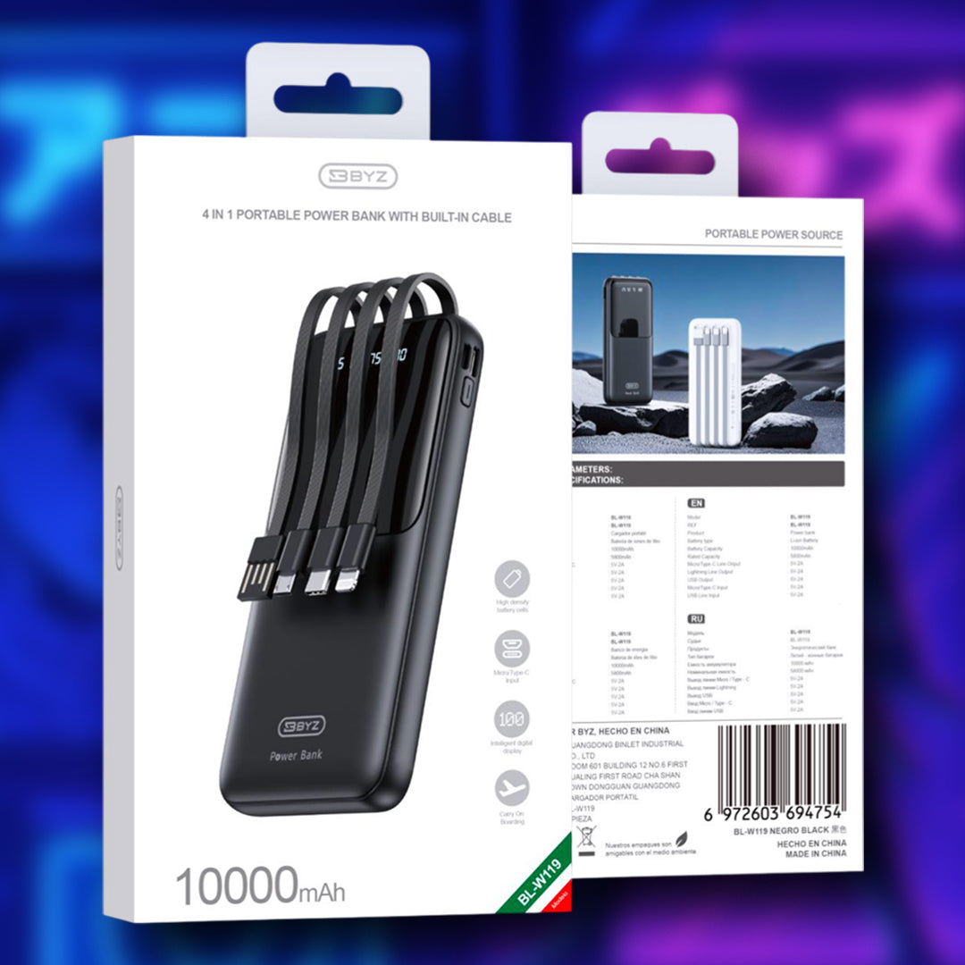 Batería externa  10000mAh 2A 3 en 1 BYZ
