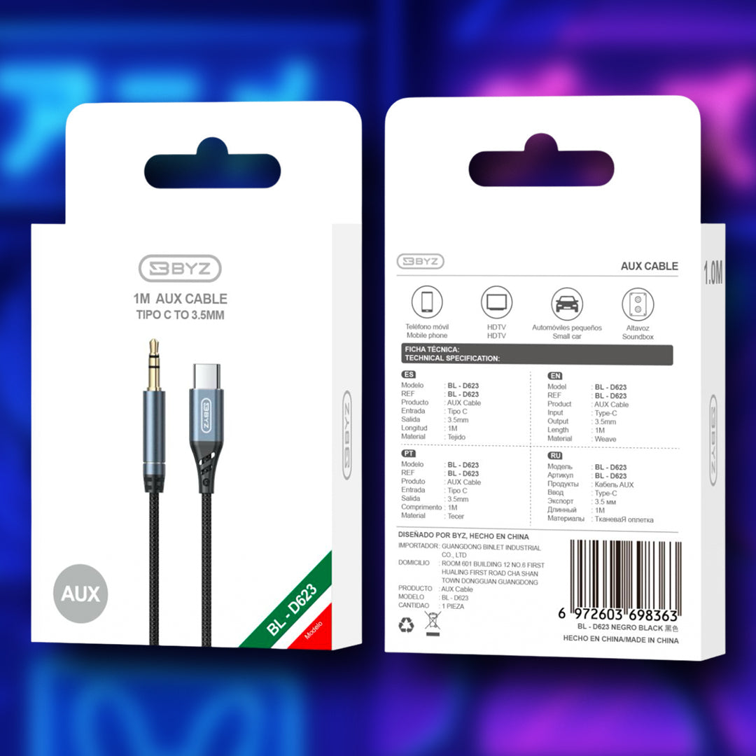 CABLE AUXILIAR TIPO C BYZ-BL-D623