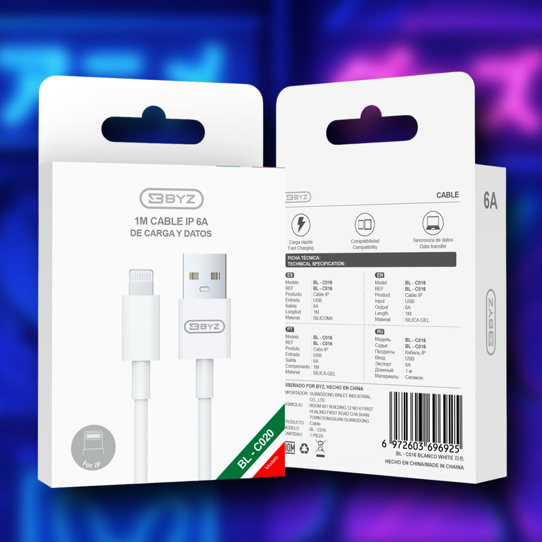 Cable Lightning USB 6A BYZ