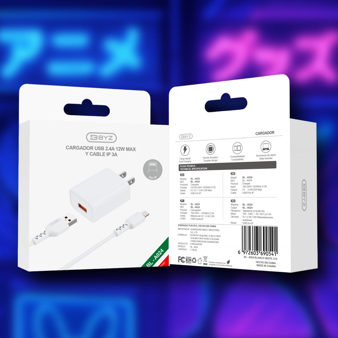 Combo Cargador IP BYZ