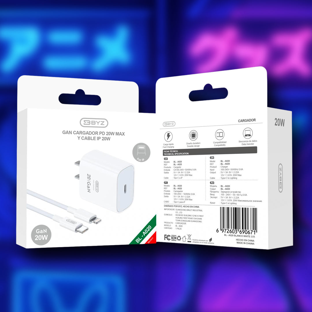 Combo Cargador PD 20W TIPO C BYZ