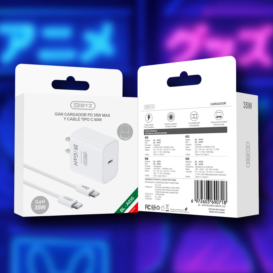 Combo Cargador PD 35W TIPO C BIZ