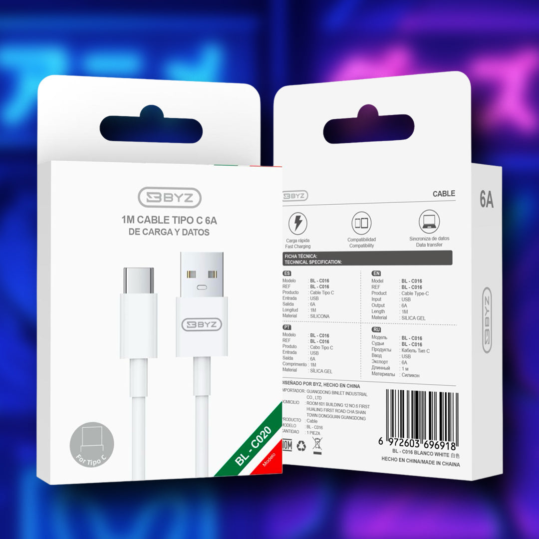 Cable Tipo C 6A BYZ