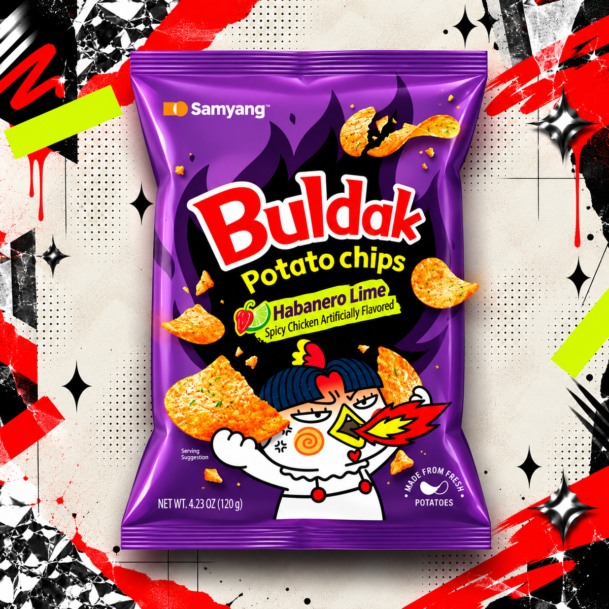 Buldak Potato Chips Habanero-Lime