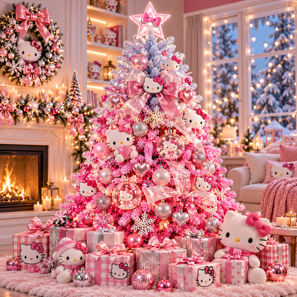 Árbol Navideño Artificial Rosa + Blanco 1.5 m