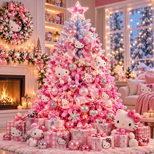 Árbol Navideño Artificial Rosa + Blanco 1.5 m