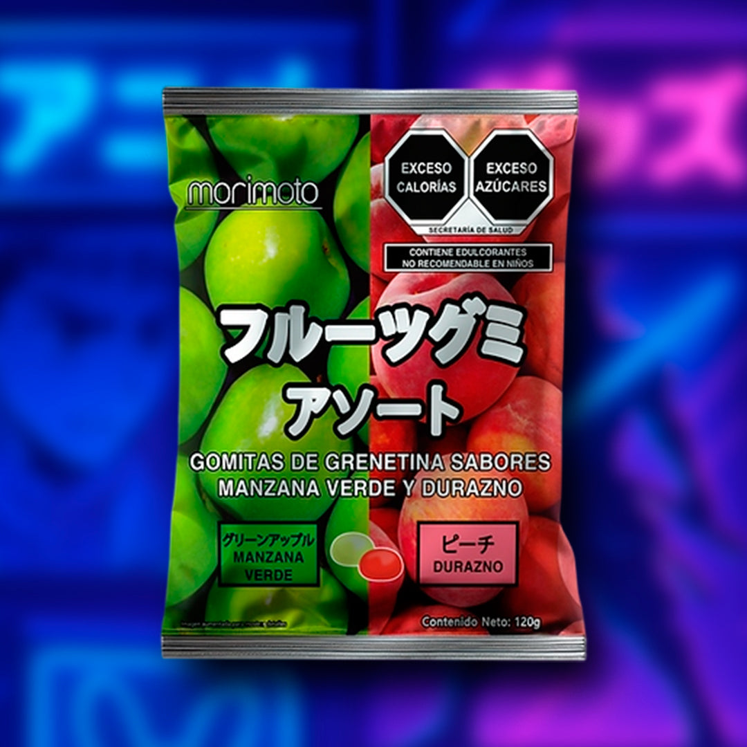 Dulce Japonés Tipo Gomitas ( Manzana Verde 🍏 y Durazno 🍑 ) 120 g